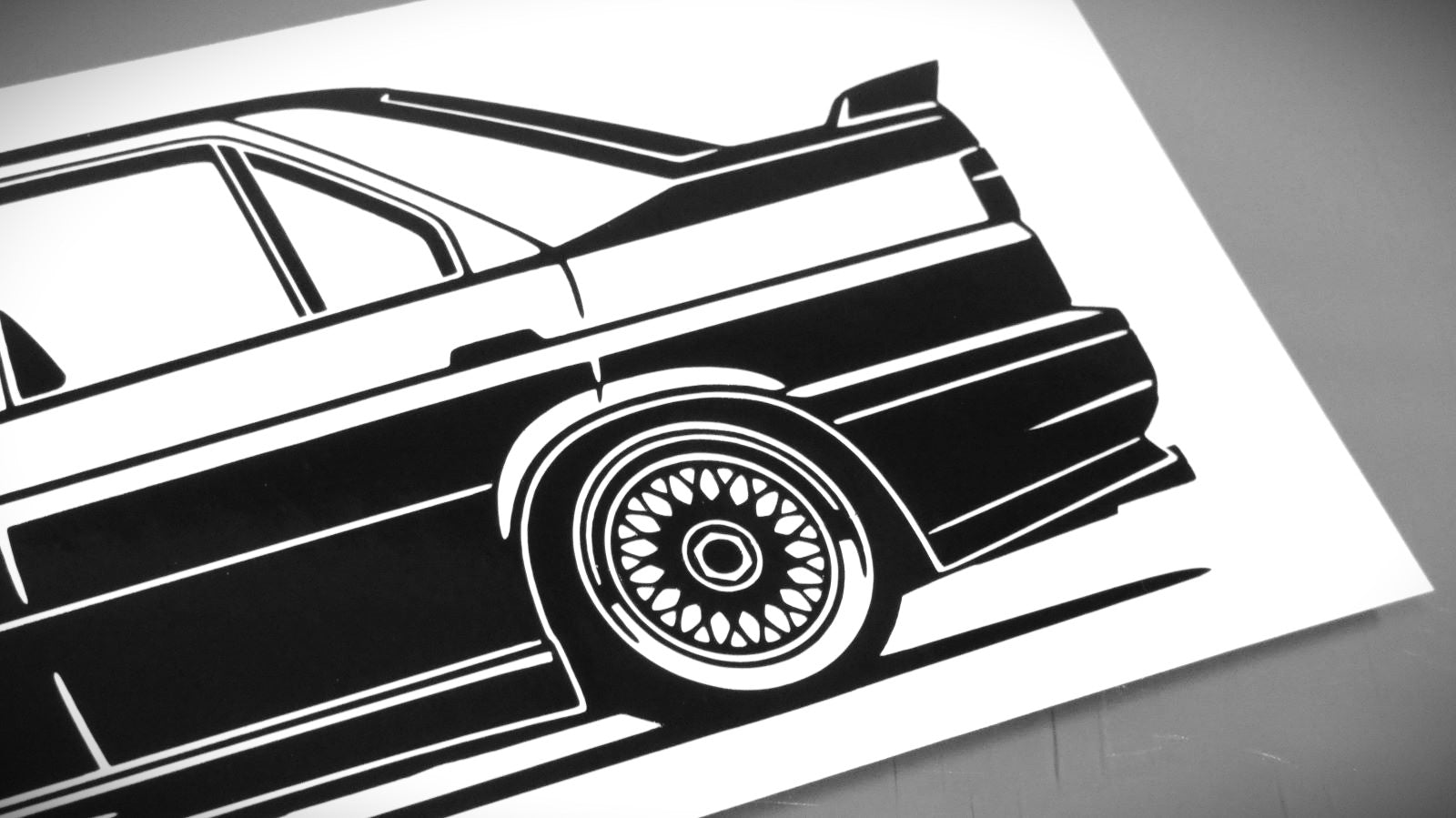 alfa romeo 155 q4 tuning bbs felge aufkleber sticker silhouette detailansicht heck