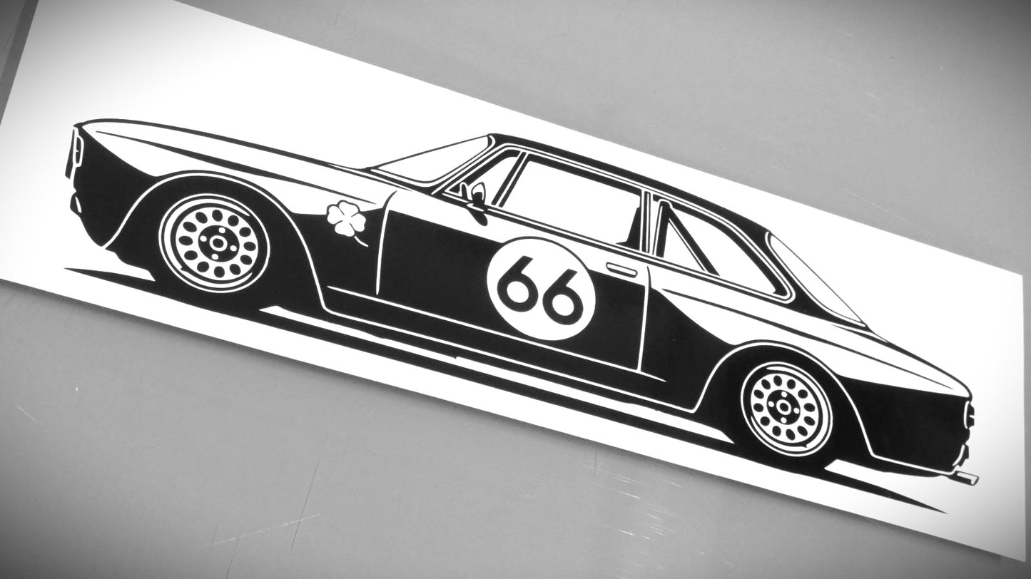 alfa romeo giulia gtam tourenwagen aufkleber sticker silhouette seitenansicht links