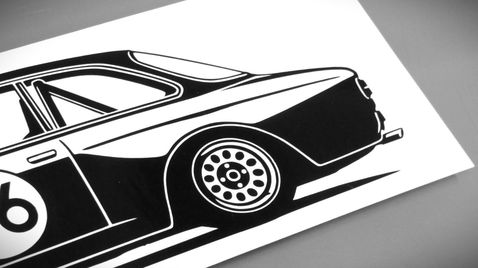 alfa romeo giulia gtam tourenwagen aufkleber sticker silhouette detailansicht heck