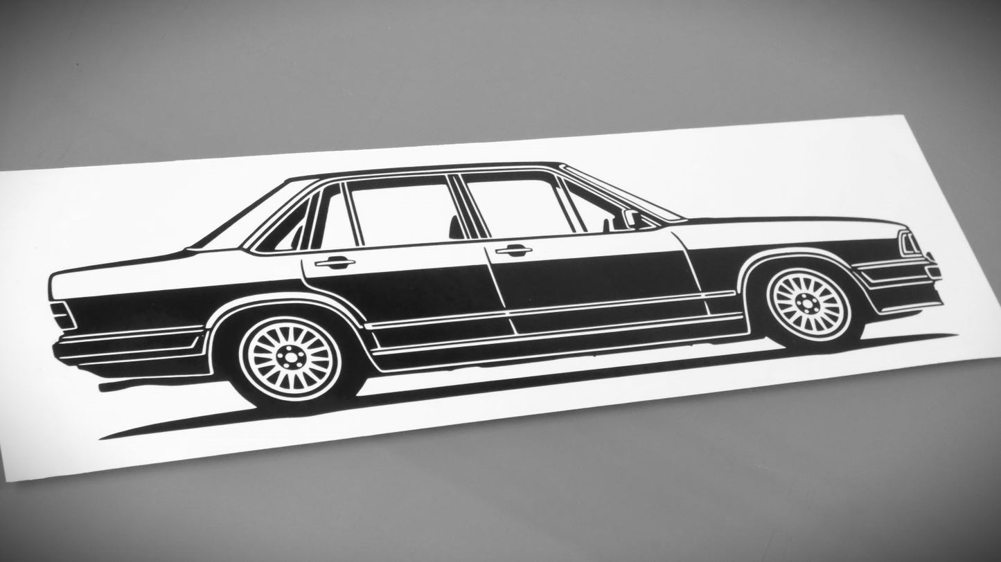 audi 200 Typ43 aufkleber sticker silhouette seitenansicht rechts