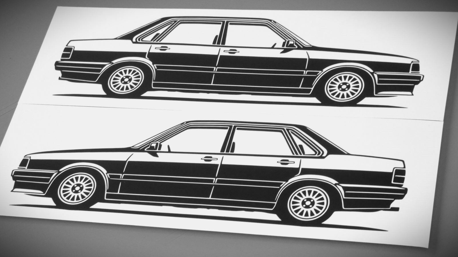 audi 80 B2 Facelift aufkleber sticker silhouette fahrzeugseitenansicht links und rechts