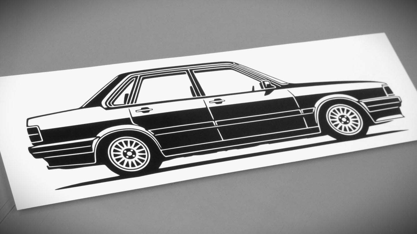audi 80 B2 Facelift aufkleber sticker silhouette fahrzeugseitenansicht rechts