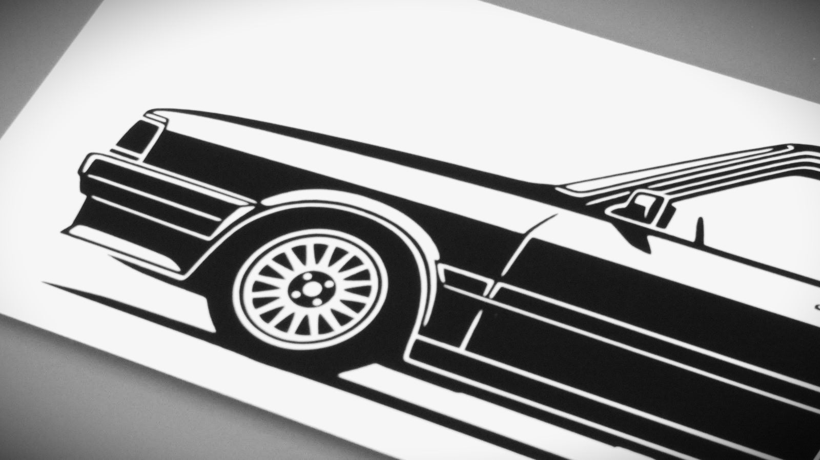 audi 80 B2 Facelift aufkleber sticker silhouette detailansicht front