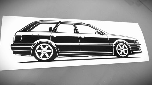 audi 80 b4 s2 avant aufkleber sticker silhouette fahrzeugansicht links