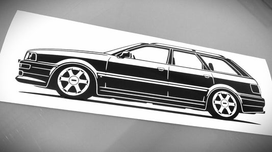 audi 80 b4 s2 avant aufkleber sticker silhouette fahrzeugansicht rechts
