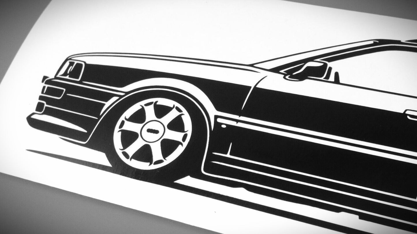audi 80 b4 s2 avant aufkleber sticker silhouette detailansicht front
