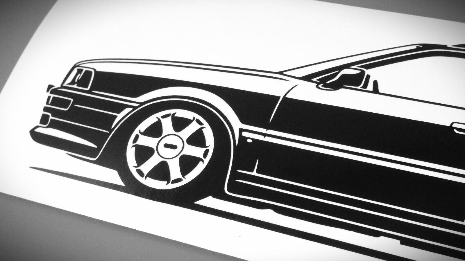 audi 80 b4 s2 avant aufkleber sticker silhouette detailansicht front