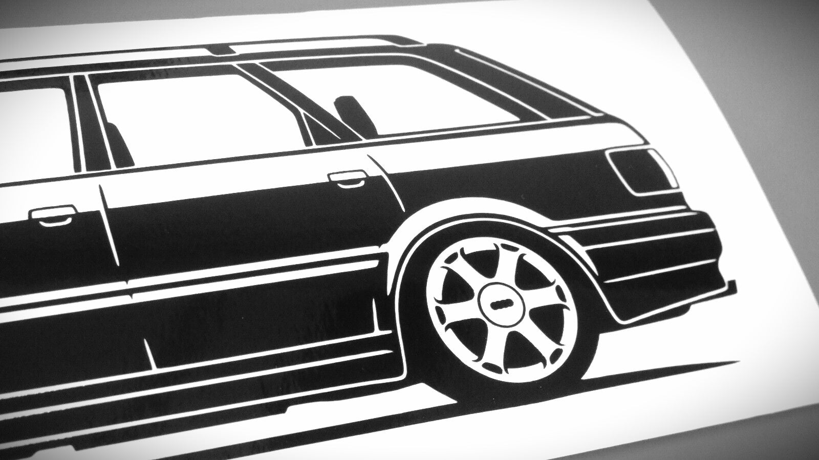 audi 80 b4 s2 avant aufkleber sticker silhouette detailansicht heck
