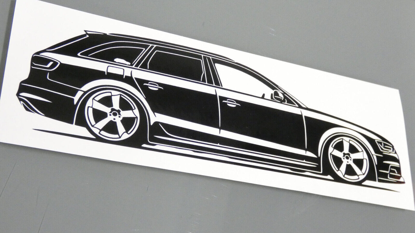 audi a4 b8 avant facelift rotor felgen aufkleber sticker silhouette fahrzeugseitenansicht rechts