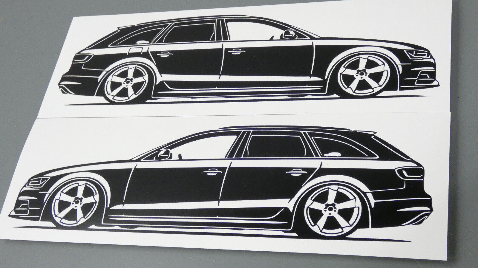 audi a4 b8 avant facelift rotor felgen aufkleber sticker silhouette fahrzeugseitenansicht links und rechts