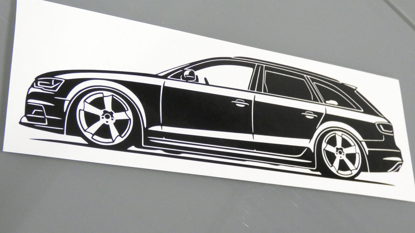 audi a4 b8 avant facelift rotor felgen aufkleber sticker silhouette fahrzeugseitenansicht links