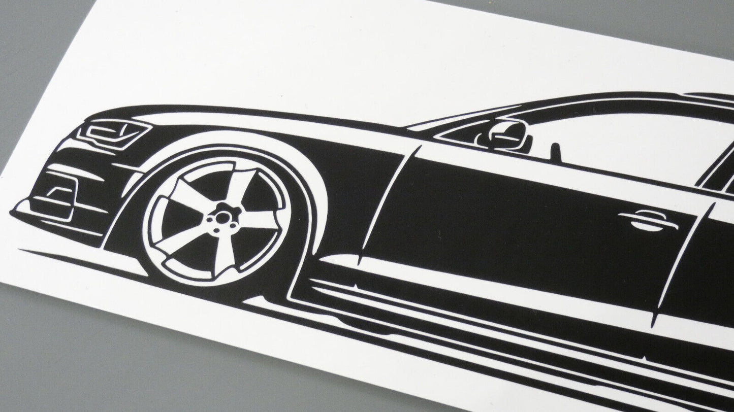 audi a4 b8 avant facelift rotor felgen aufkleber sticker silhouette detailansicht front