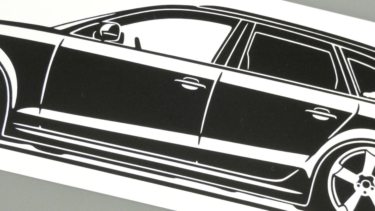 audi a4 b8 avant facelift rotor felgen aufkleber sticker silhouette detailansicht