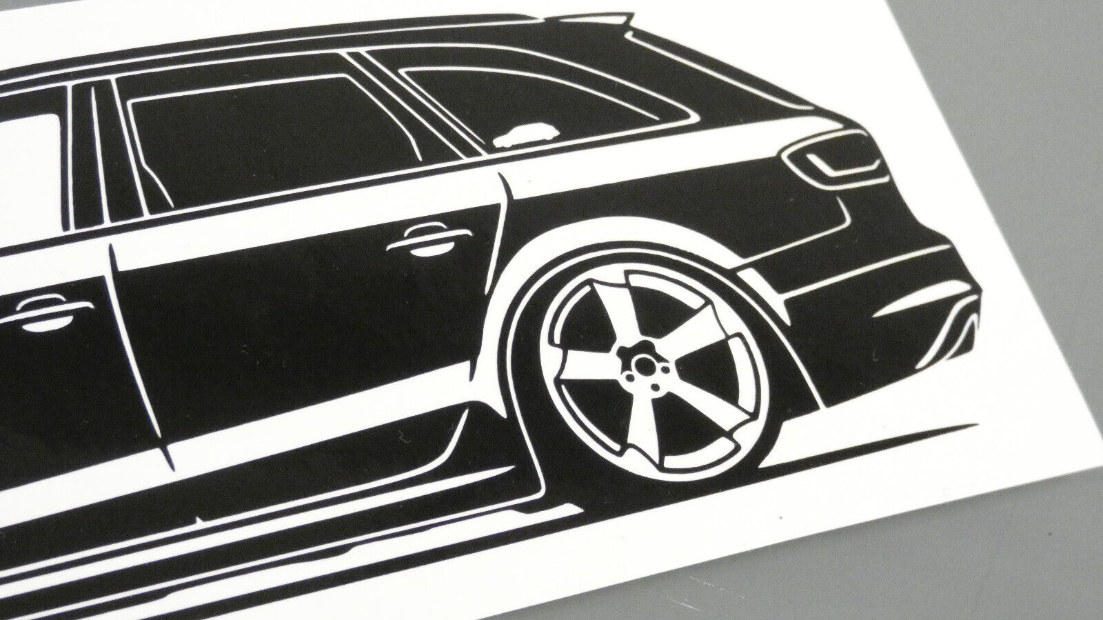 audi a4 b8 avant facelift rotor felgen aufkleber sticker silhouette detailansicht heck