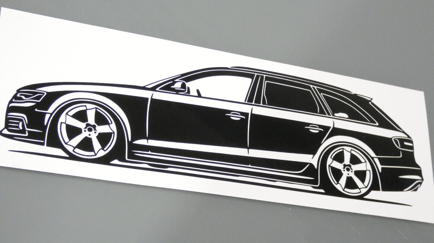 audi a4 b8 avant rotor felgen aufkleber sticker silhouette fahrzeugseitenansicht links