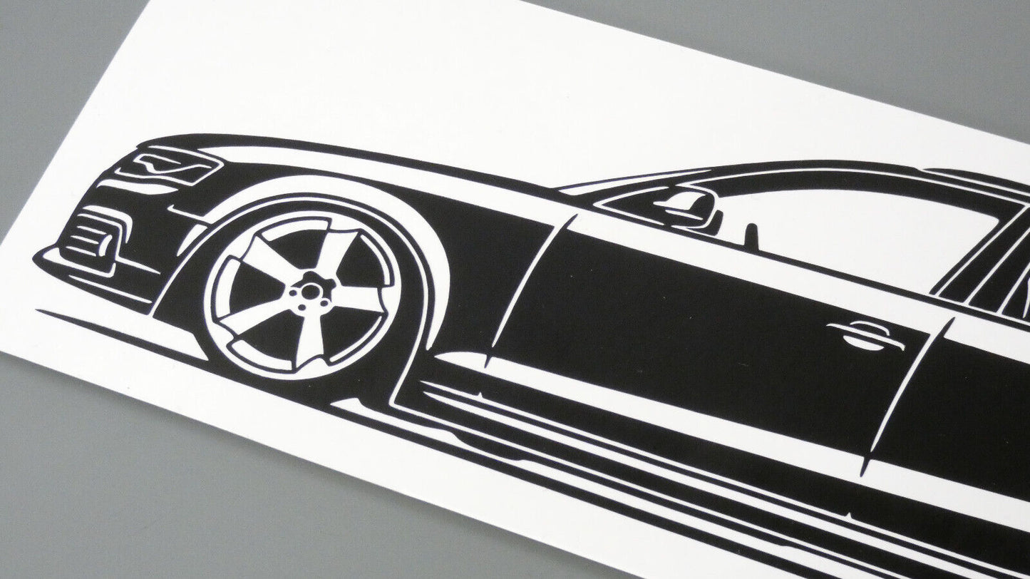 audi a4 b8 avant rotor felgen aufkleber sticker silhouette detailansicht front