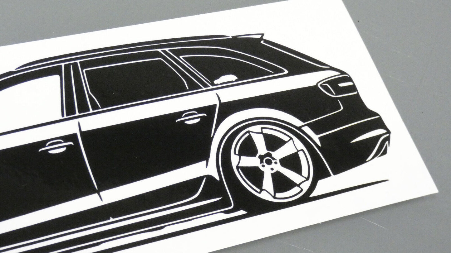 audi a4 b8 avant rotor felgen aufkleber sticker silhouette detailansicht heck