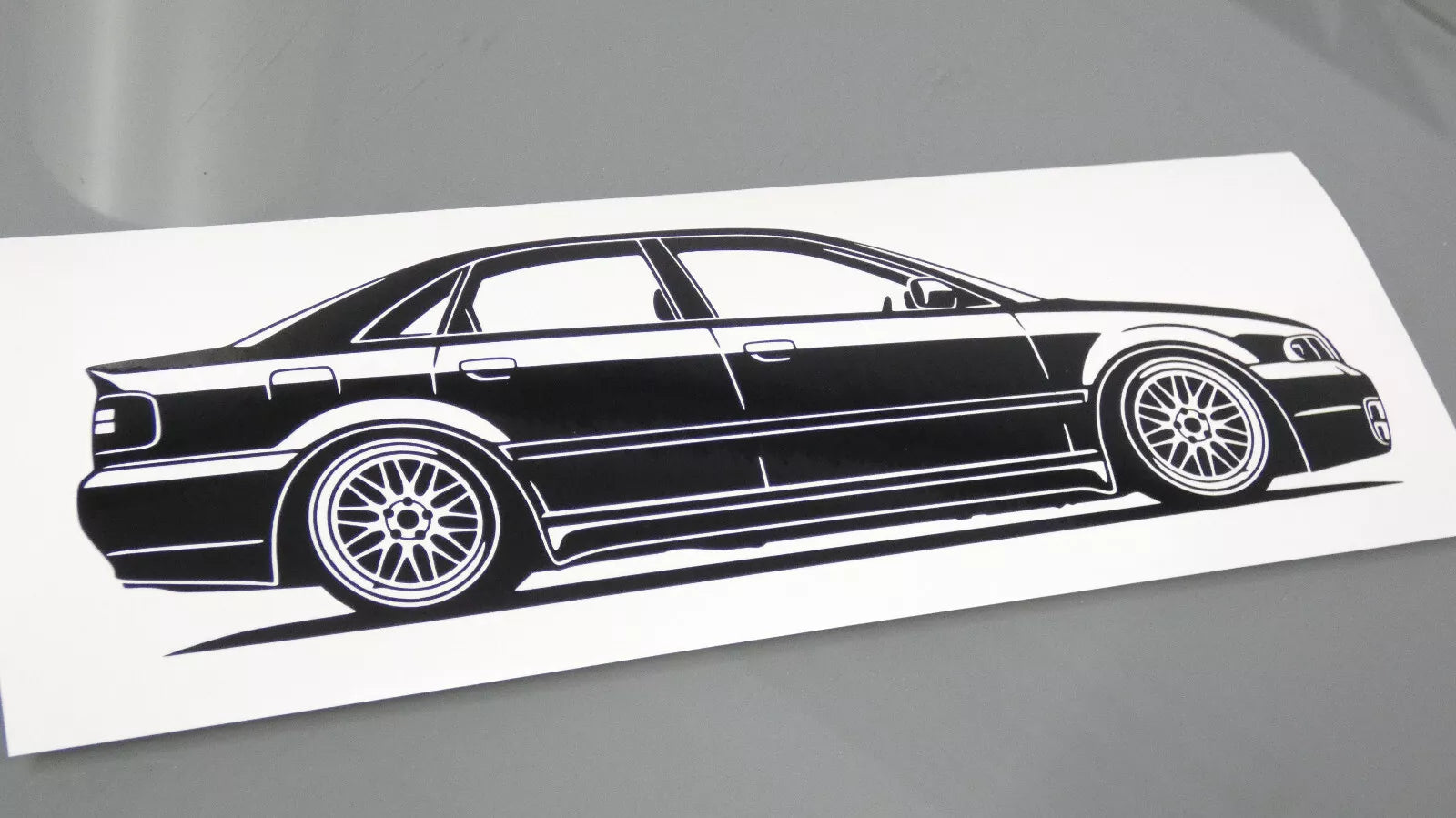 audi a4 s4 b5 limousine bbs lm felgen aufkleber sticker silhouette fahrzeugansicht rechts
