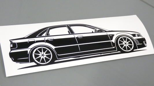 audi rs4 b5 limo arlows aufkleber sticker silhouette fahrzeugseitenansicht rechts
