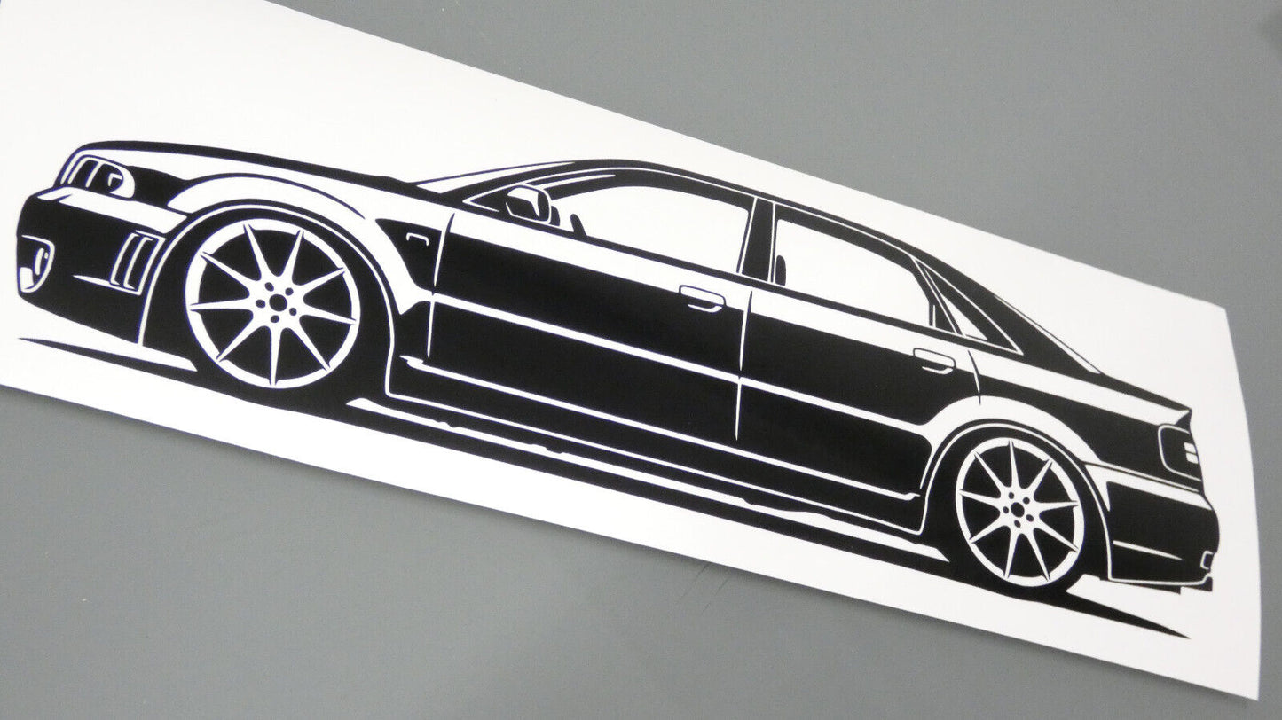 audi rs4 b5 limo arlows aufkleber sticker silhouette fahrzeugseitenansicht links