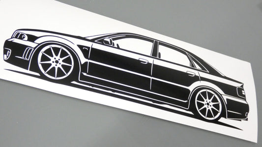 audi rs4 b5 limo arlows aufkleber sticker silhouette fahrzeugseitenansicht links