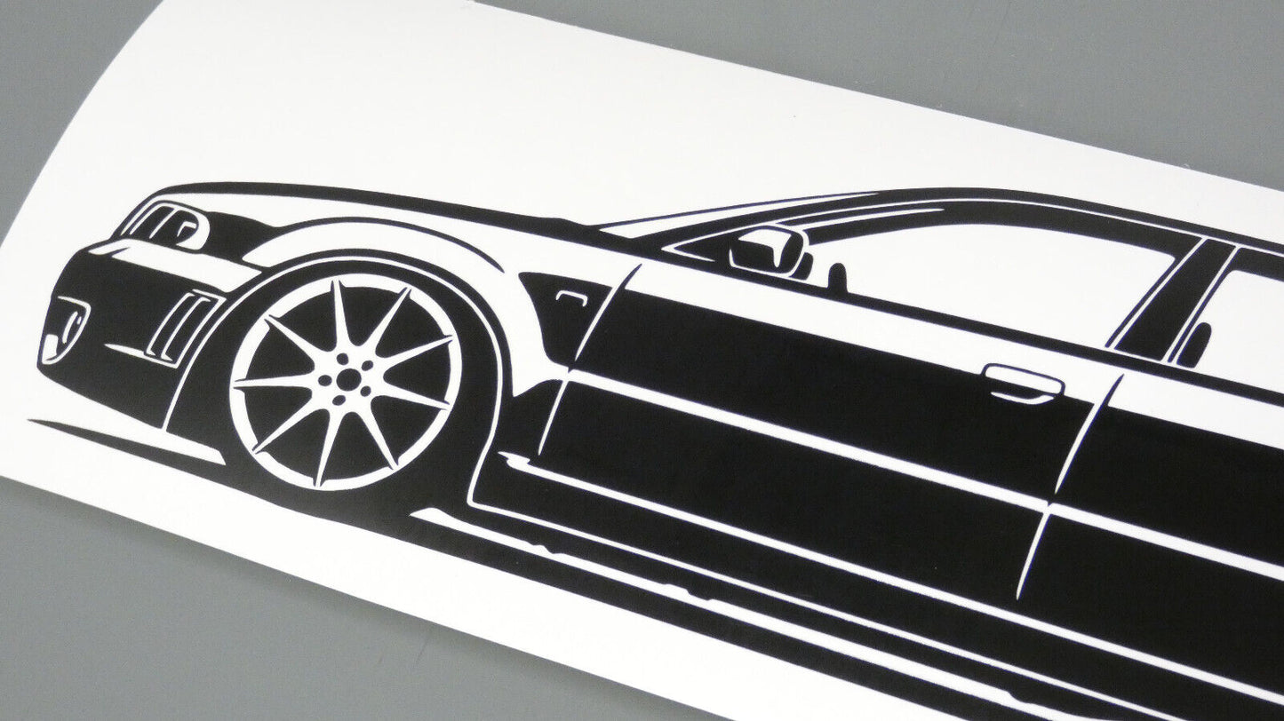 audi rs4 b5 limo arlows aufkleber sticker silhouette detailansicht front