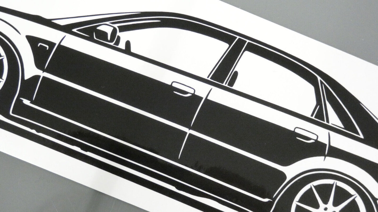 audi rs4 b5 limo arlows aufkleber sticker silhouette detailansicht