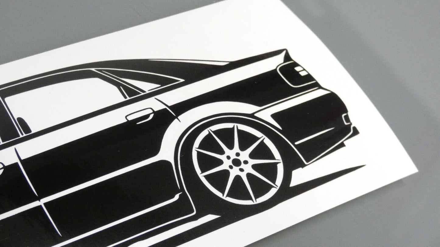 audi rs4 b5 limo arlows aufkleber sticker silhouette detailansicht heck