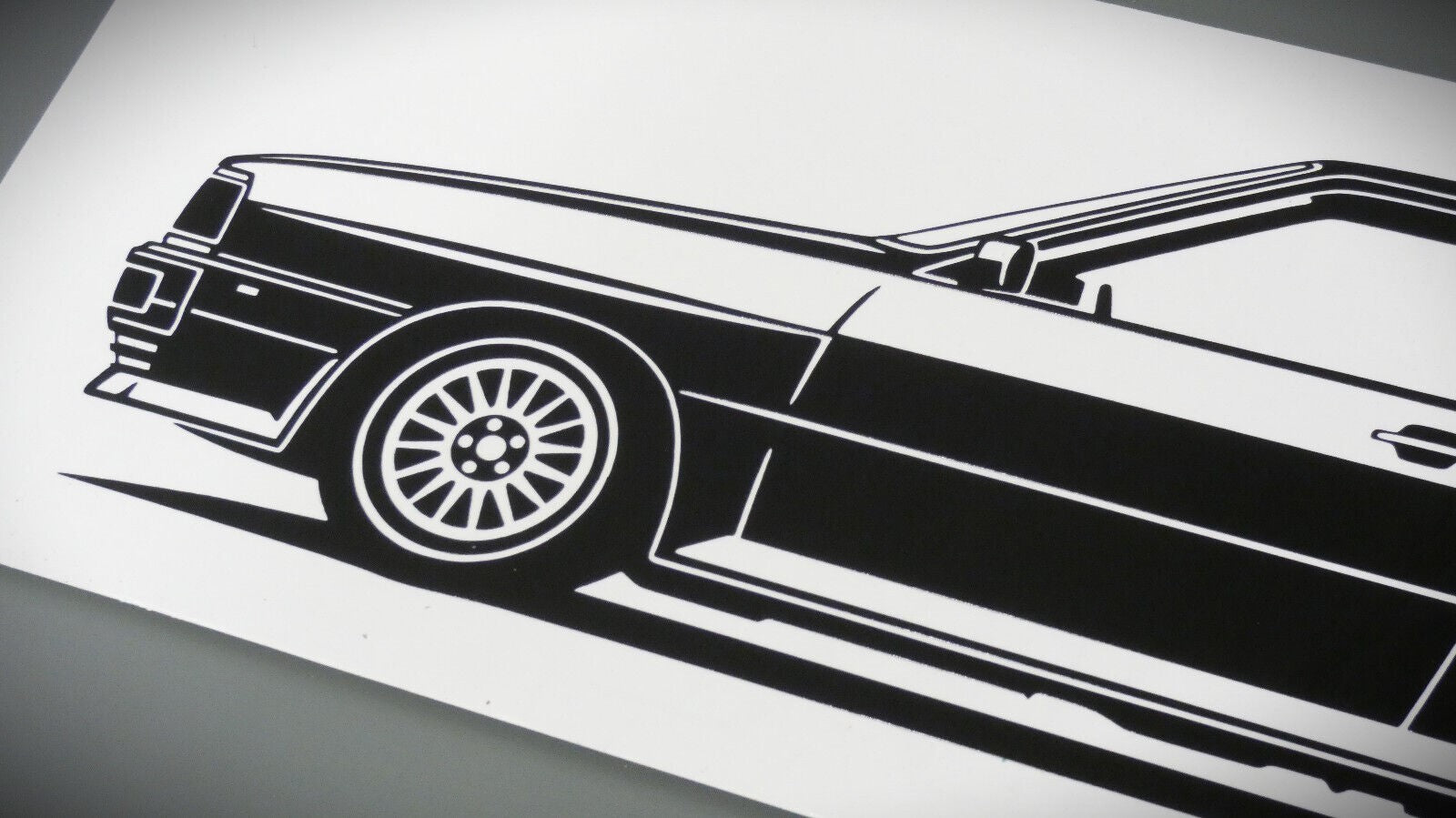 audi quattro 20V Turbo aufkleber sticker silhouette detailansicht front