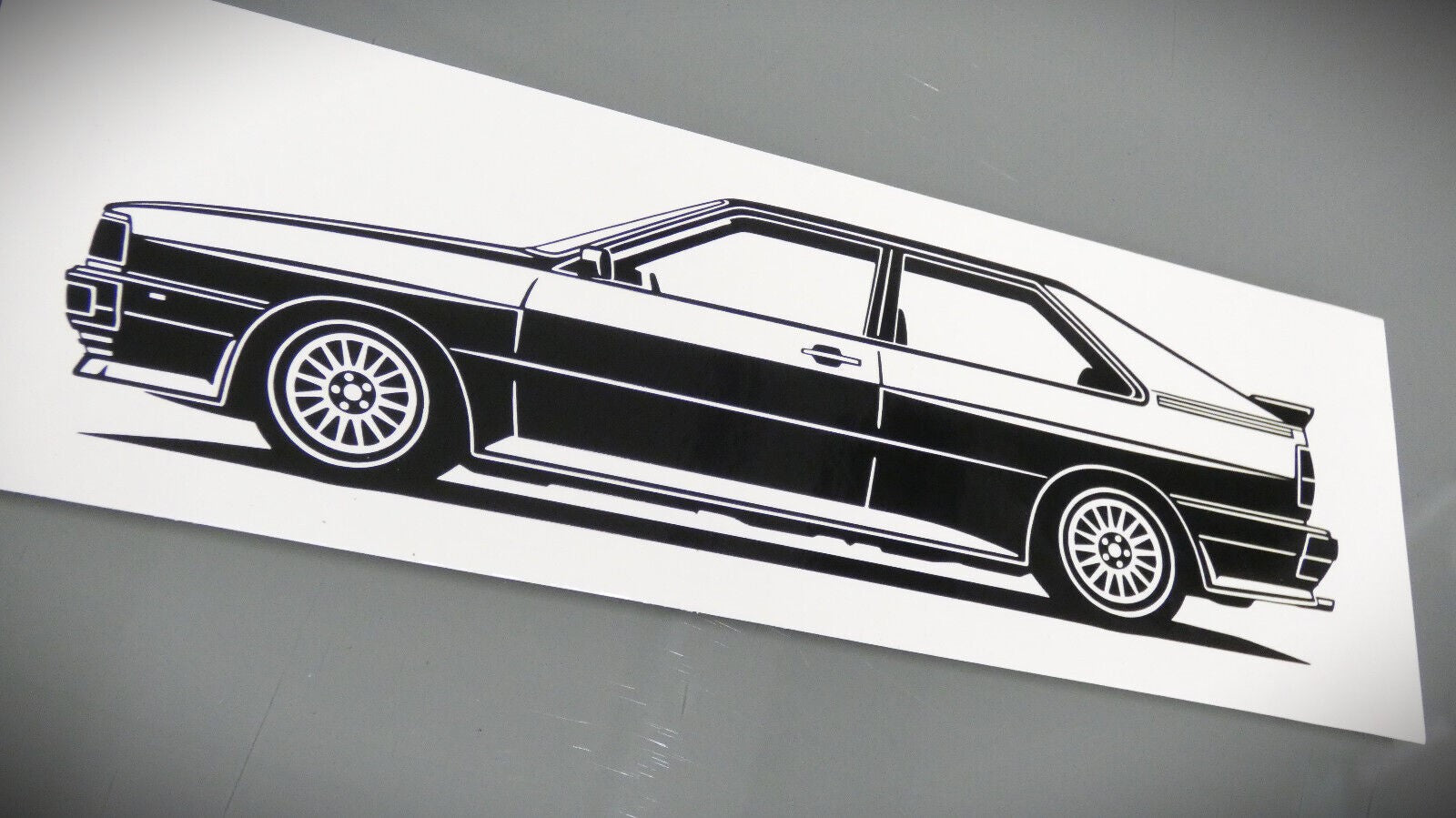 audi quattro 20V Turbo aufkleber sticker silhouette fahrzeugseitenansicht links