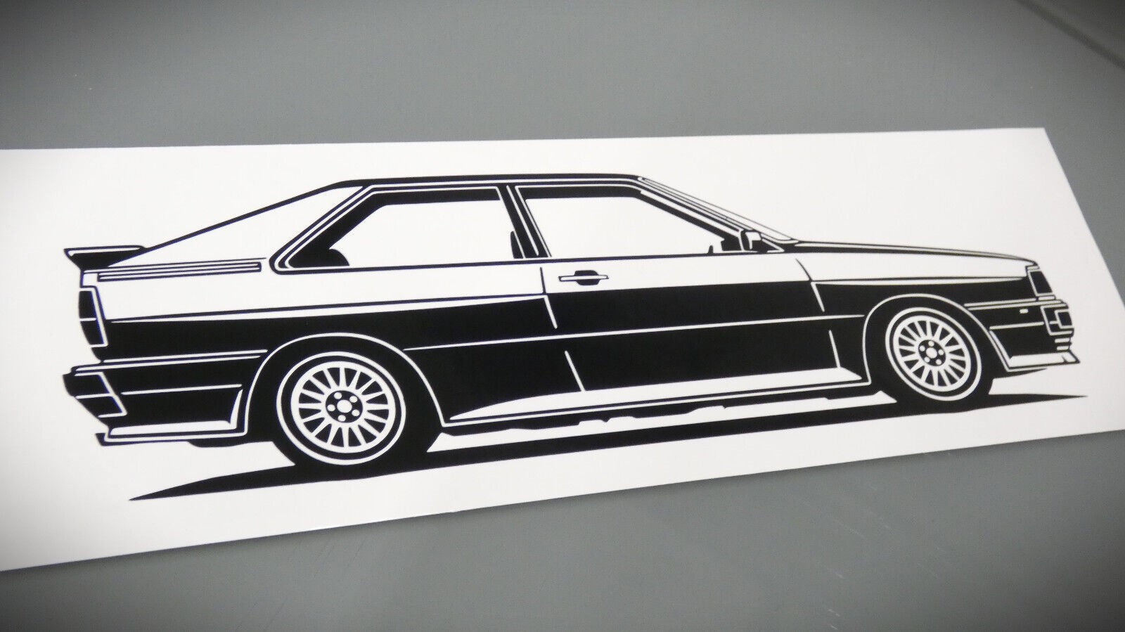 audi quattro 20V Turbo aufkleber sticker silhouette fahrzeugseitenansicht rechts