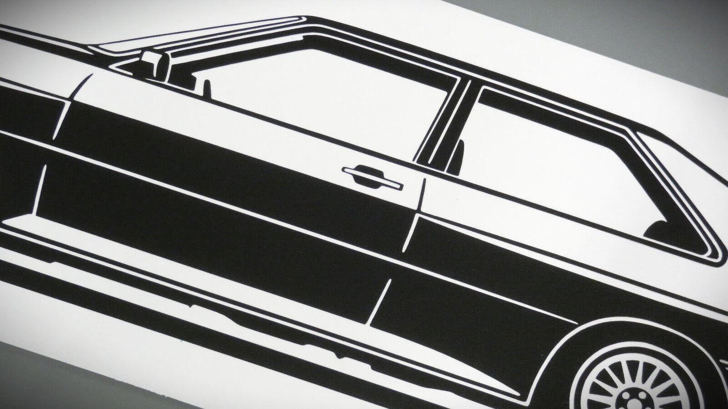 audi quattro 20V Turbo aufkleber sticker silhouette detailansicht