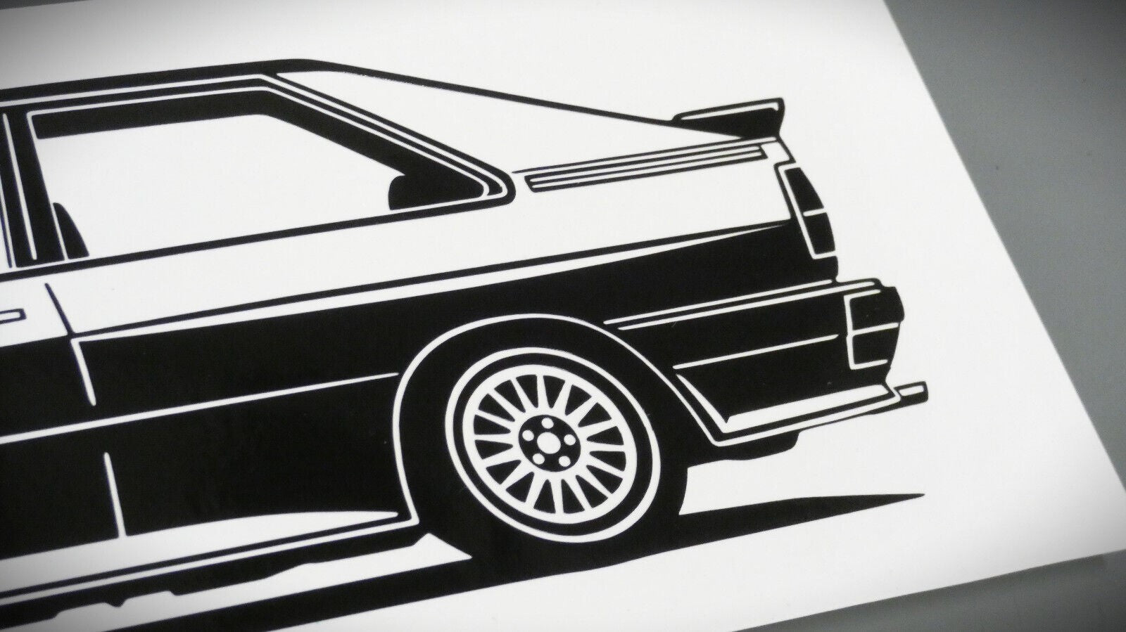 audi quattro 20V Turbo aufkleber sticker silhouette detailansicht heck