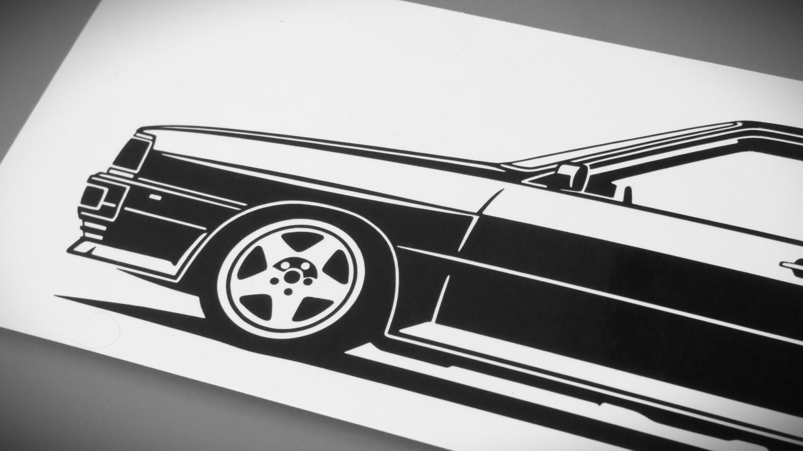 audi quattro 20V Tubro Tuning aufkleber sticker silhouette detailansicht front