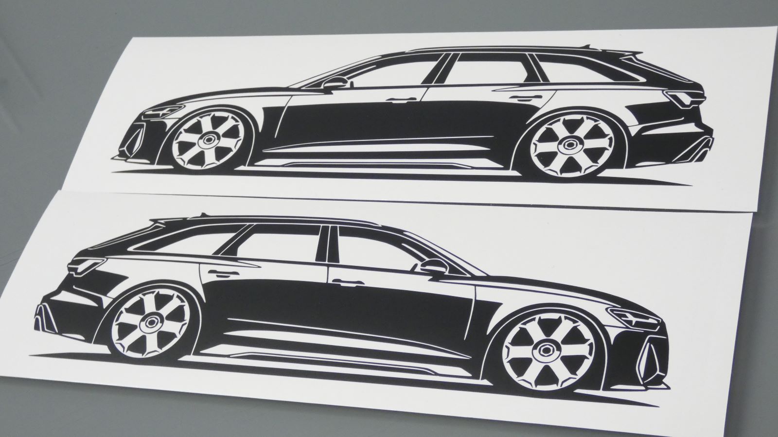 audi rs6 c8 avant aufkleber sticker silhouette fahrzeugseitenansicht links und rechts