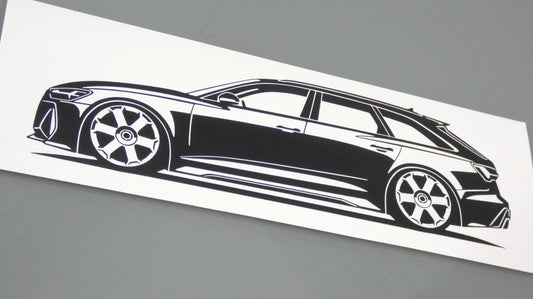 audi rs6 c8 avant aufkleber sticker silhouette fahrzeugseitenansicht links