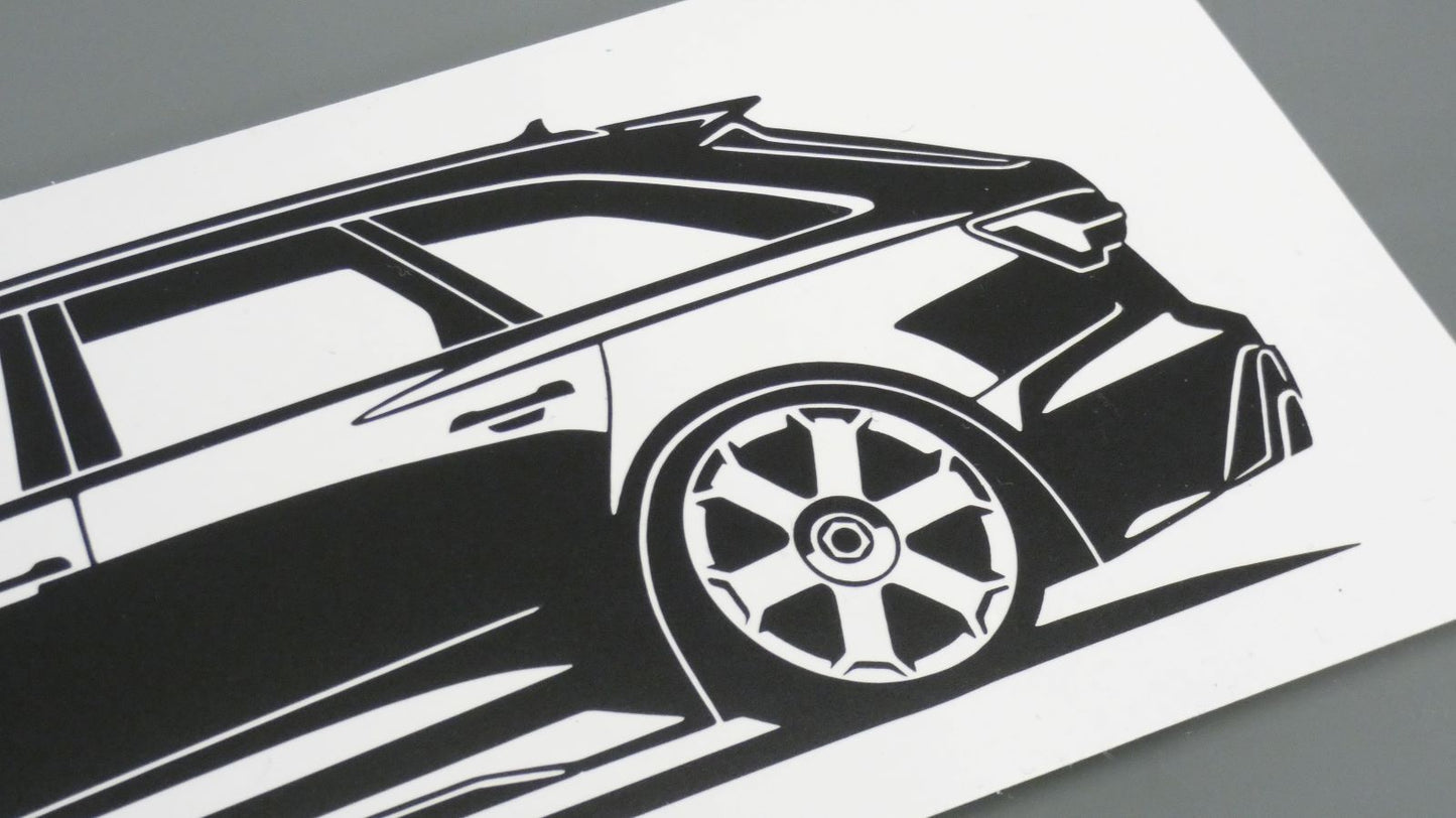 audi rs6 c8 avant aufkleber sticker silhouette detailansicht heck