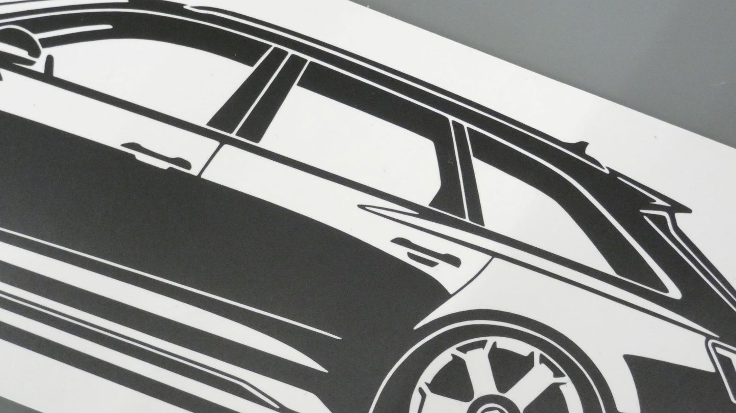 audi rs6 c8 avant aufkleber sticker silhouette detailansicht