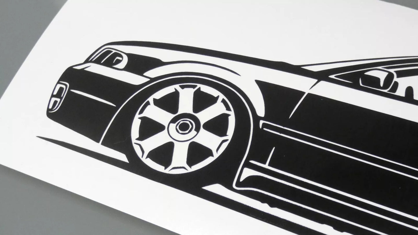 audi a4 s4 b5 limousine rotiform felgen aufkleber sticker silhouette detailansicht front