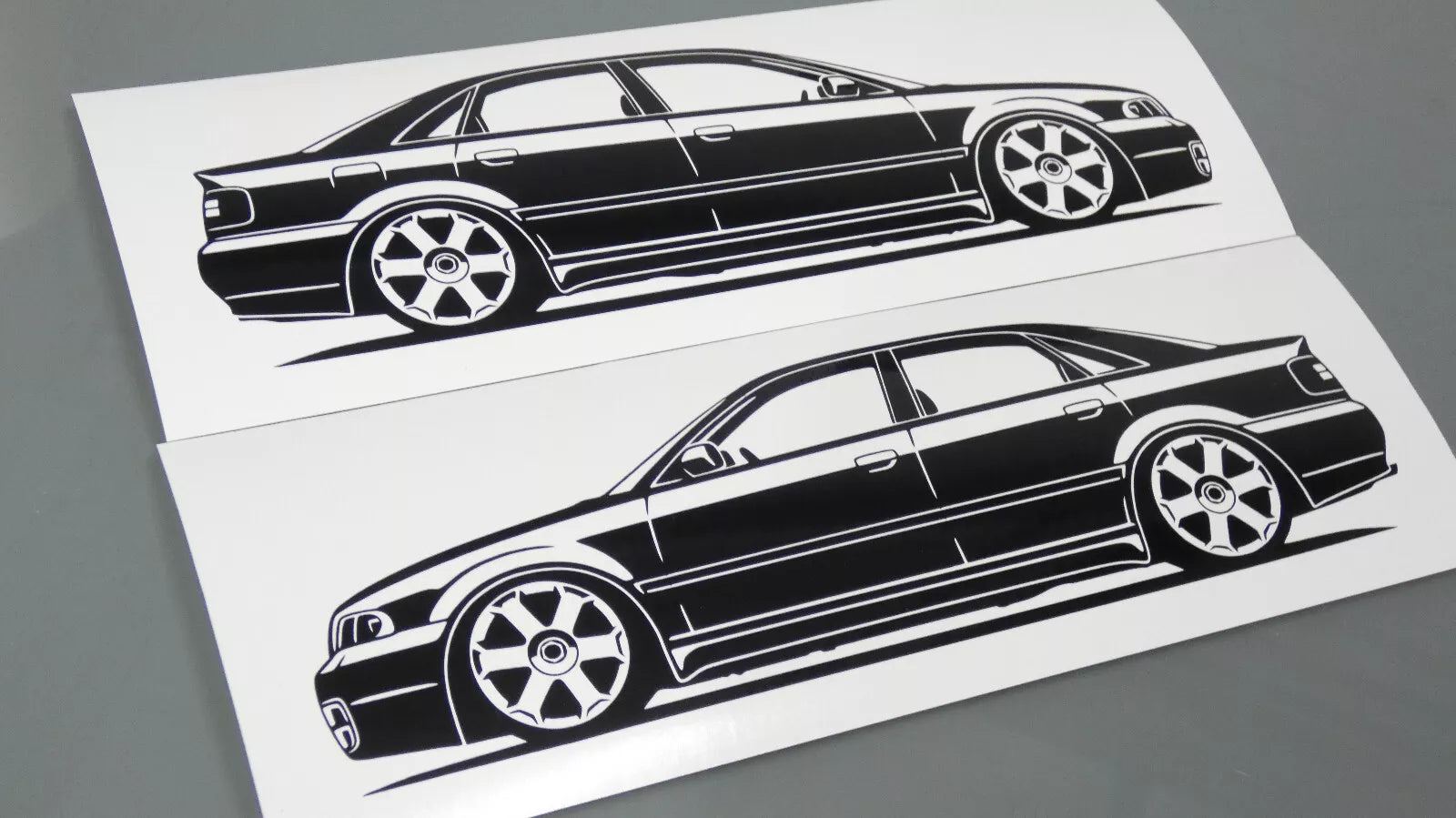 audi a4 s4 b5 limousine rotiform felgen aufkleber sticker silhouette fahrzeugansicht links und rechts