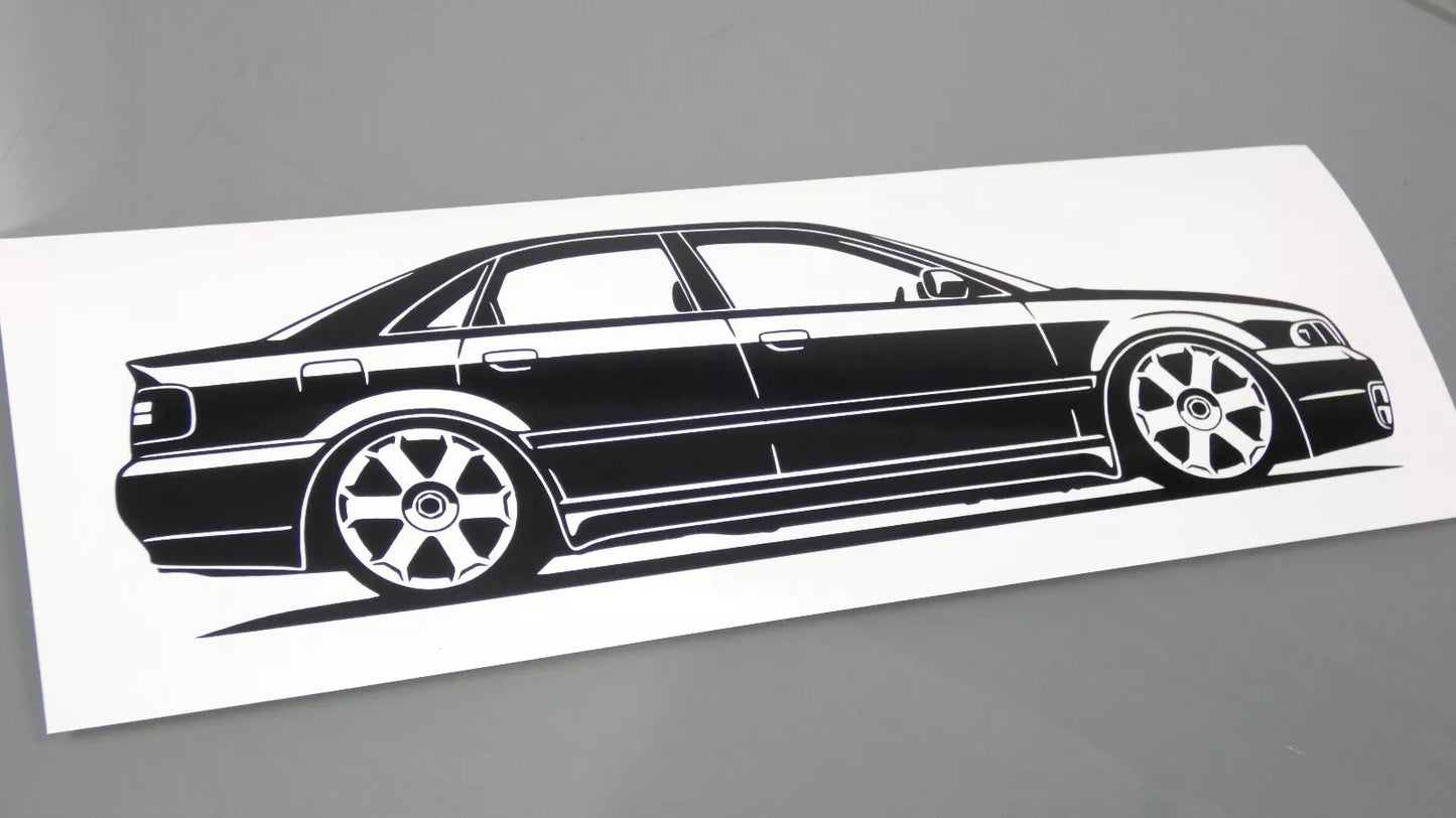 audi a4 s4 b5 limousine rotiform felgen aufkleber sticker silhouette fahrzeugansicht rechts