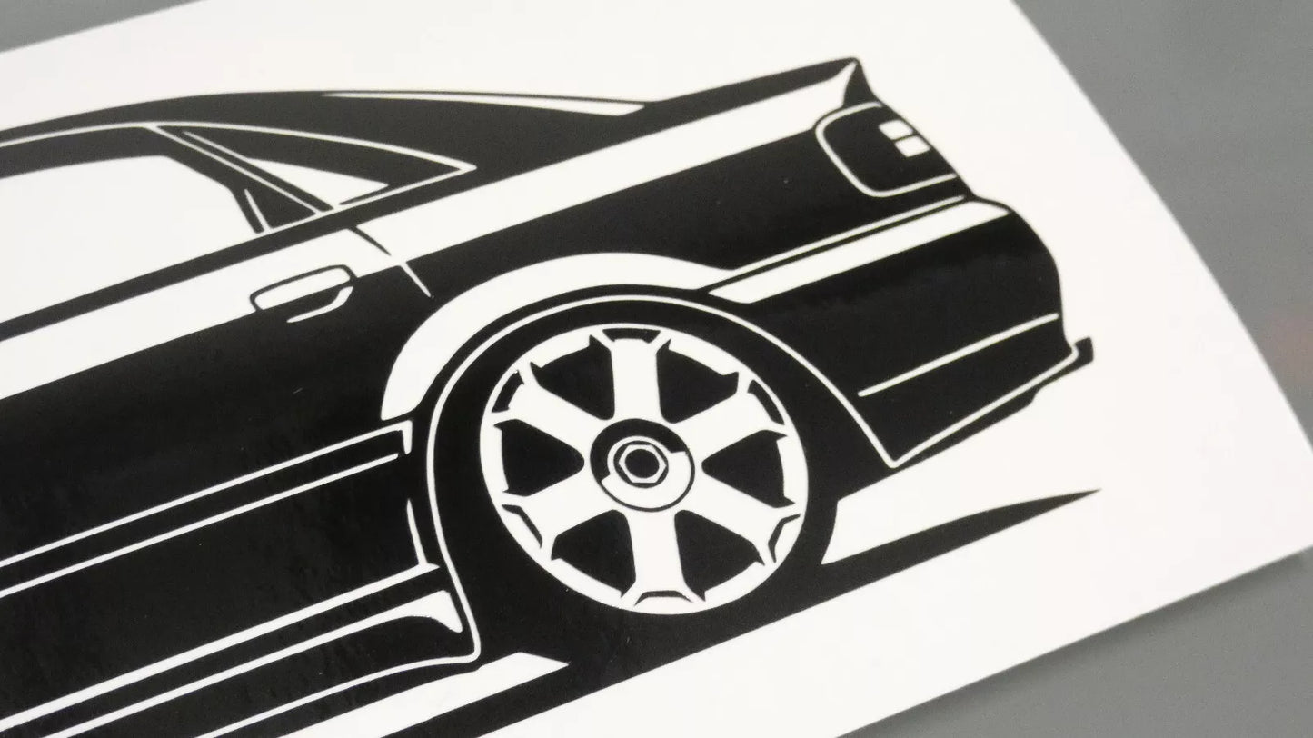 audi a4 s4 b5 limousine rotiform felgen aufkleber sticker silhouette detailansicht heck