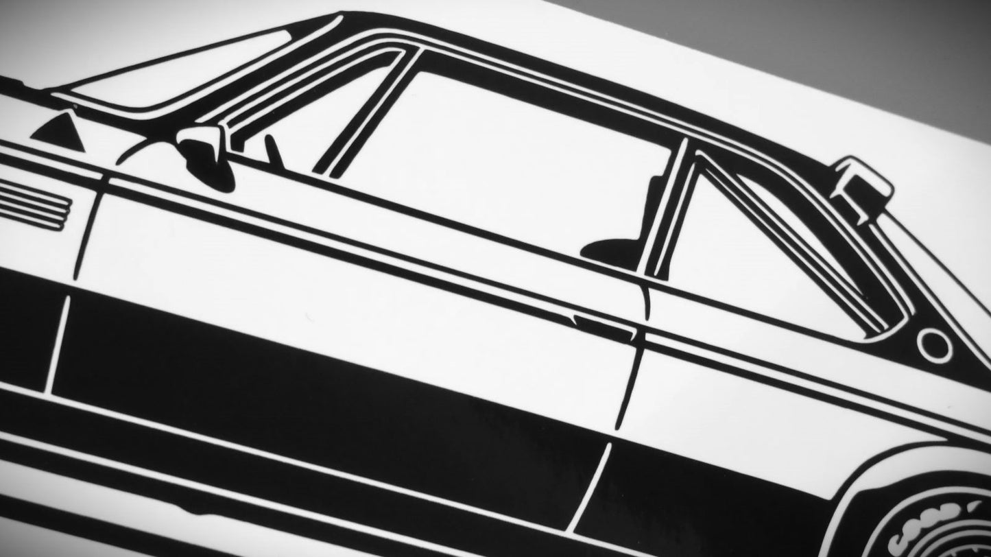 BMW E9 3.0 CSL Tourenwagen Aufkleber Sticker Silhouette Detailansicht