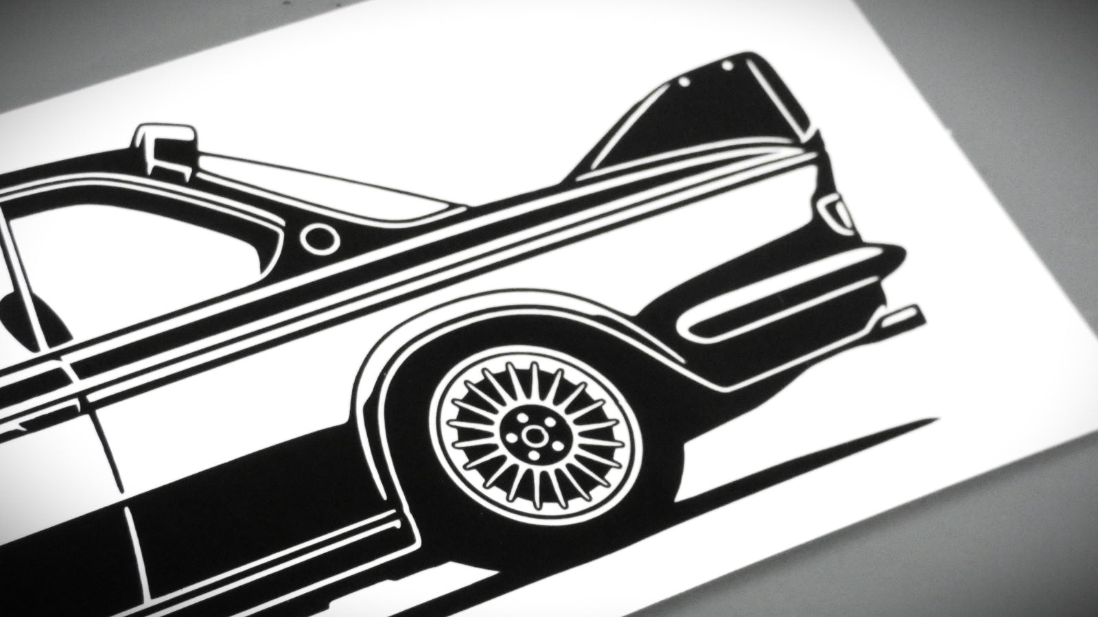 BMW E9 3.0 CSL Aufkleber Sticker Silhouette Detailansicht Heck