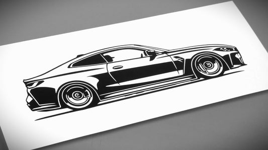 BMW G82 M4 Coupe Aufkleber Sticker Silhouette Fahrzeugseitenansicht Rechts