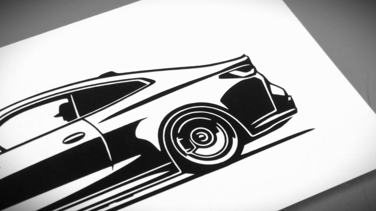 BMW G82 M4 Coupe Aufkleber Sticker Silhouette Detailansicht Heck