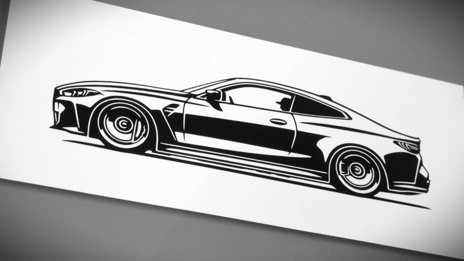 BMW G82 M4 Facelift Coupe Aufkleber Sticker Silhouette Fahrzeugseitenansicht Links