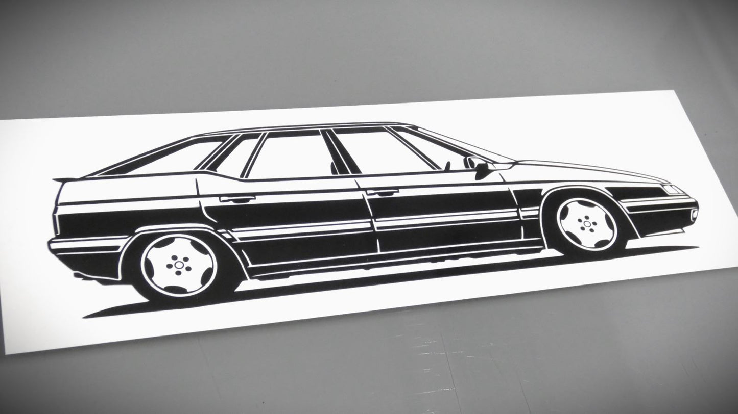 Citroen XM Y4 Etoile Felge Aufkleber Sticker Silhouette Seitenansicht Rechts
