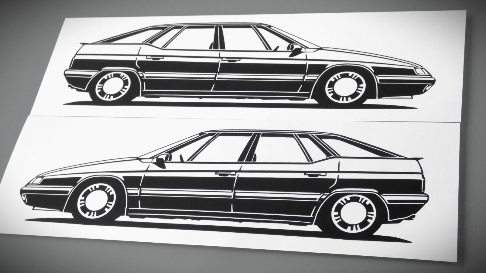 Citroen XM Y4 Italia Felge Aufkleber Sticker Silhouette Fahrzeugansicht Links und Rechts