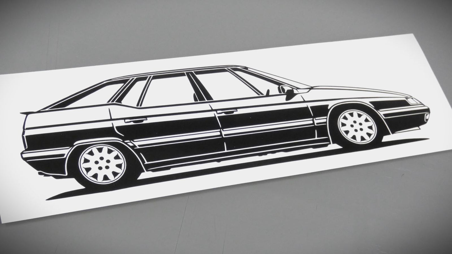 Citroen XM Y4 Monte Carlo Felge Aufkleber Sticker Silhouette Seitenansicht Rechts